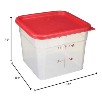 Cambro 6SFSPP190 Translucent Food Container With Lid, 6-Quart