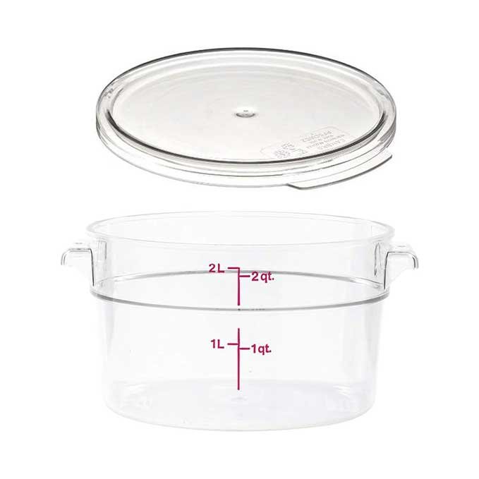 61PAOaLFM1L._AC_SX679_.jpg Cambro RFSCW2135 Camwear 2-Quart Clear Round Food Storage Container with Cambro RFSCWC2135 Clear Round Lid